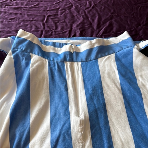 Ann Taylor Striped Tie Waist Skirt – Blue & White, Size 6 | Lined A-Line Skirt - Picture 5 of 9